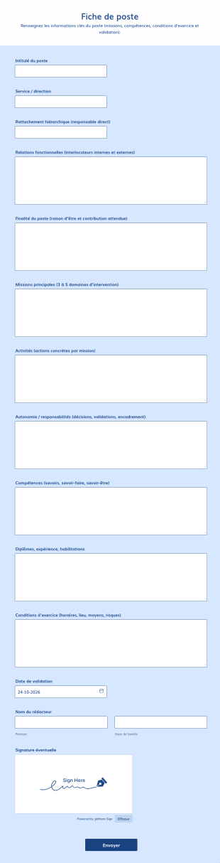 Fiche De Poste