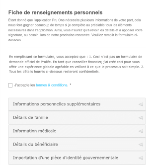 Fiche De Renseignements Personnels Form Template