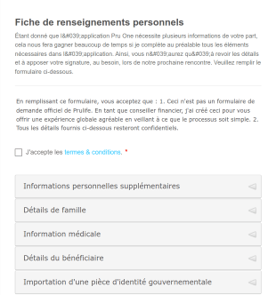 Fiche De Renseignements Personnels