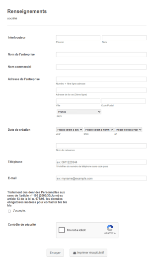 Fiche De Renseignements Professionnelle