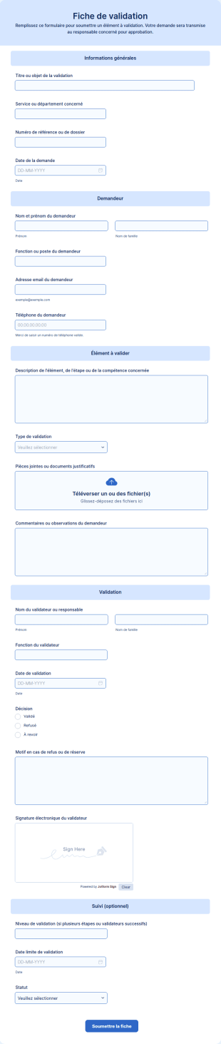 Fiche De Validation