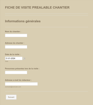 Fiche De Visite Prealable Chantier