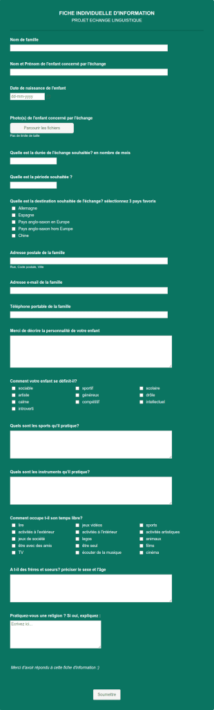 Fiche Individuelle D'information