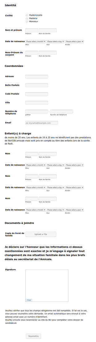 Fiche Inscription Amicaliste