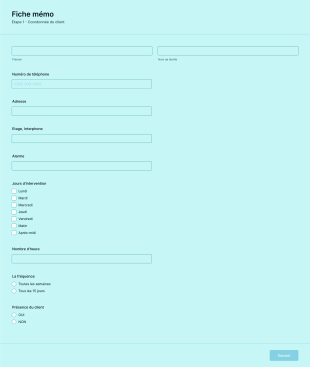 Fiche Mémo Form Template