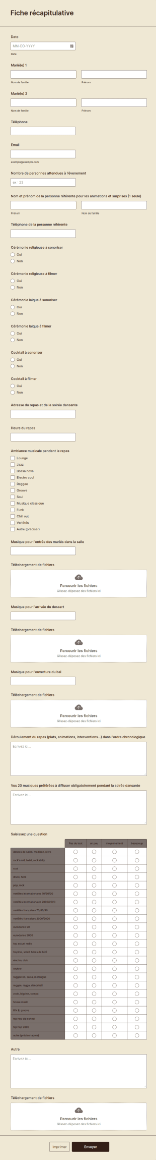 Fiche Recapitulative Mariage