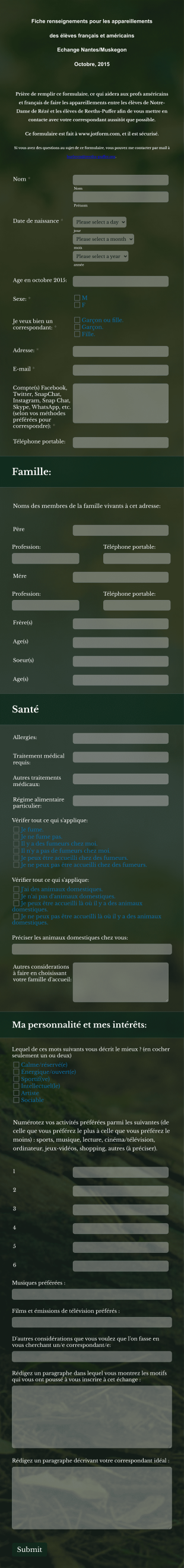 Fiche Technique Appareils/produits Form Template