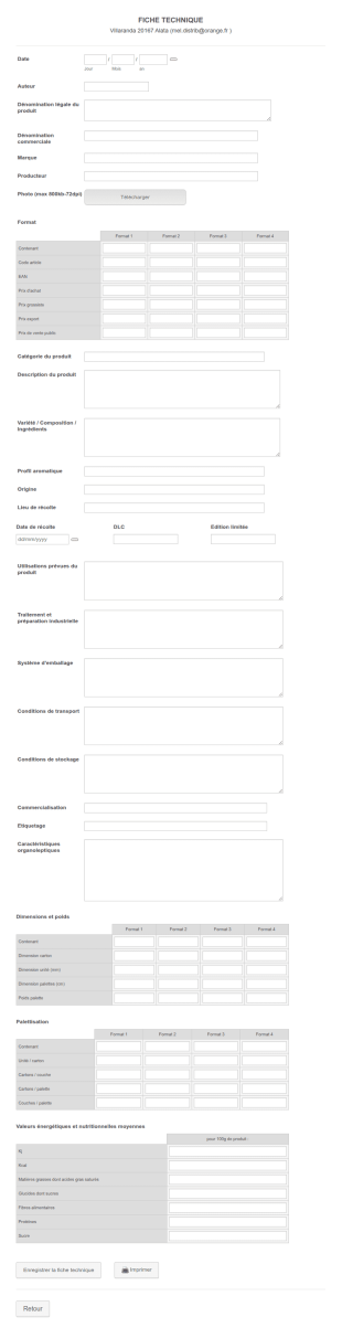 Fiche Technique