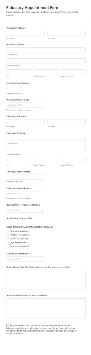 Fiduciary Appointment Form Template