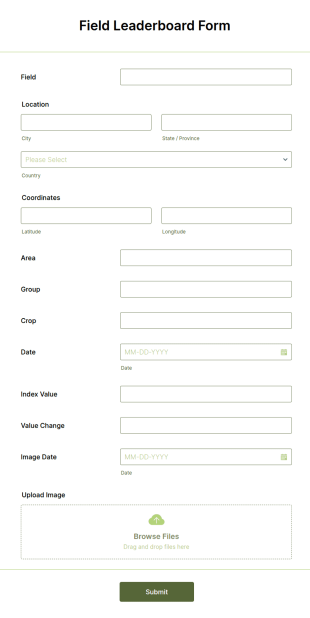 Field Leaderboard Form Template