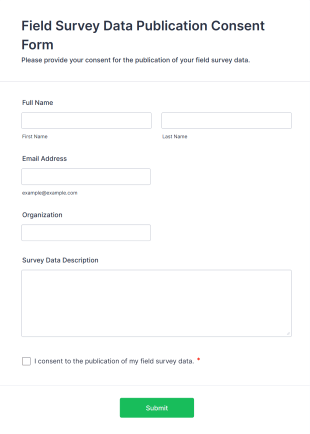 Field Survey Data Publication Consent Form Template