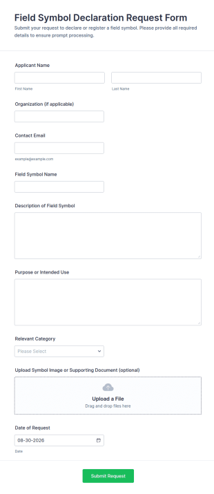 Field Symbol Declaration Request Form Template