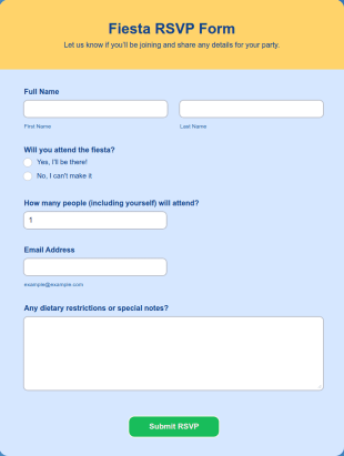 Fiesta RSVP Form Template
