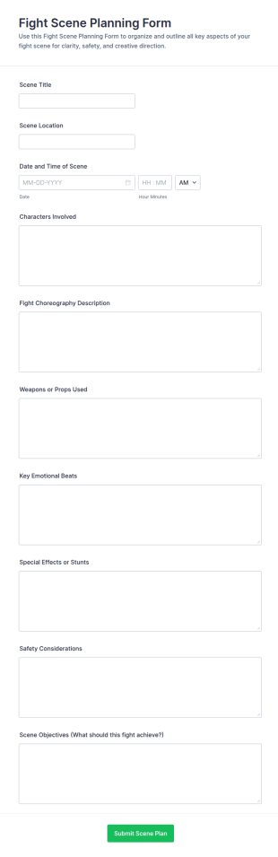 Fight Scene Planning Form Template