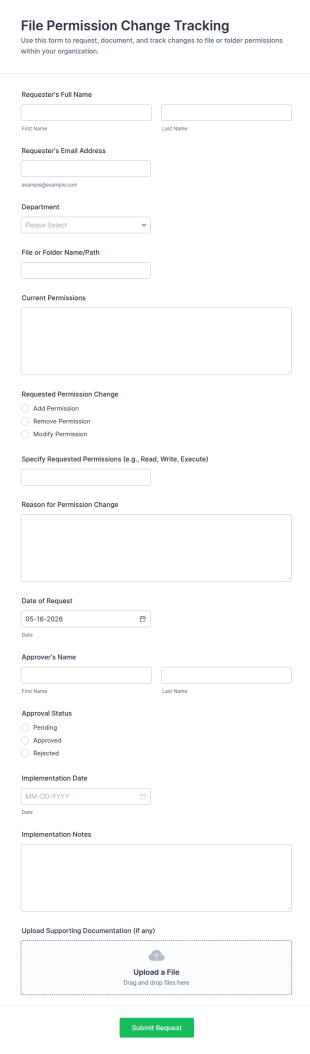 File Permission Change Tracking Form Template
