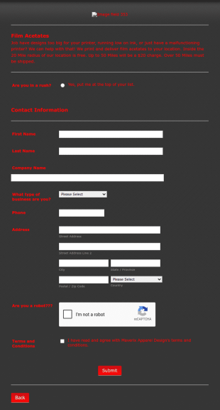 Apparel Design Form Template