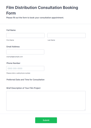Film Distribution Consultation Booking Form Template