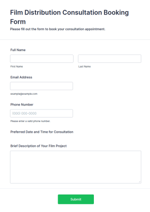 Film Distribution Consultation Booking Form Template
