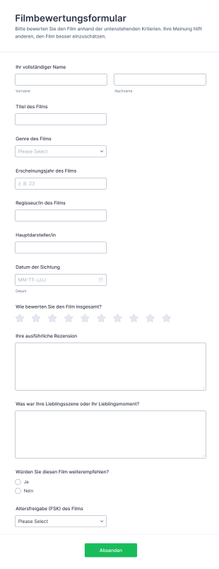 Filmbewertungsformular