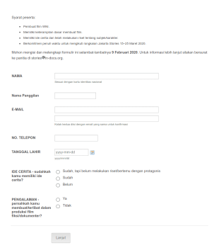 Filmmaking Workshop Registration Form In Indonesian Form Template