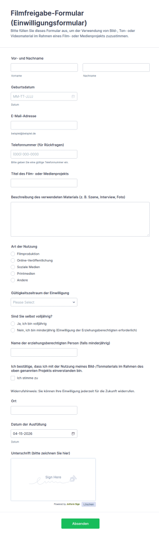 Filmveröffentlichungsformular 🎬