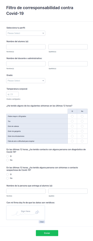 Filtro De Corresponsabilidad Covid 19
