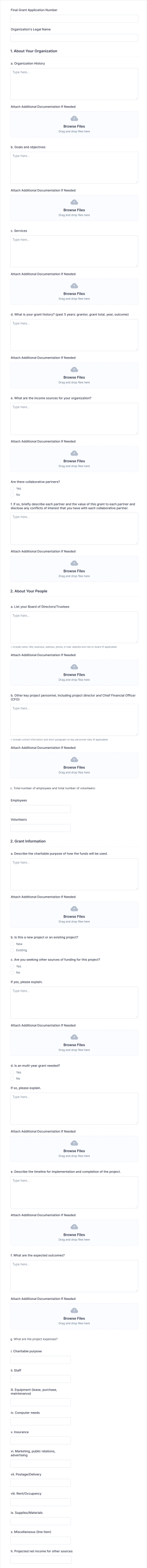 Final Grant Application Form Template