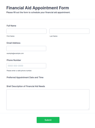 Financial Aid Appointment Form Template