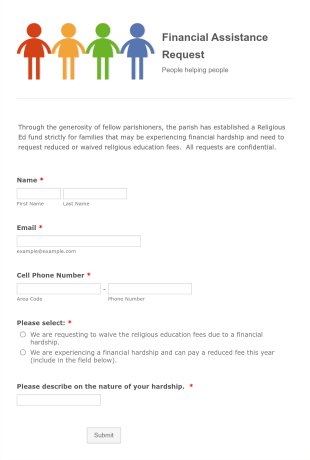 Financial Assistance Request Form Template