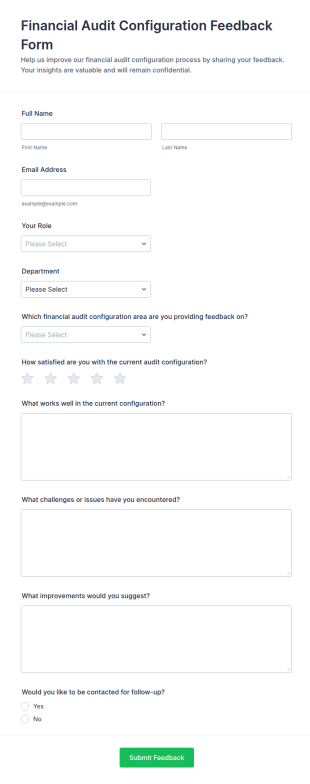 Financial Audit Configuration Feedback Form Template