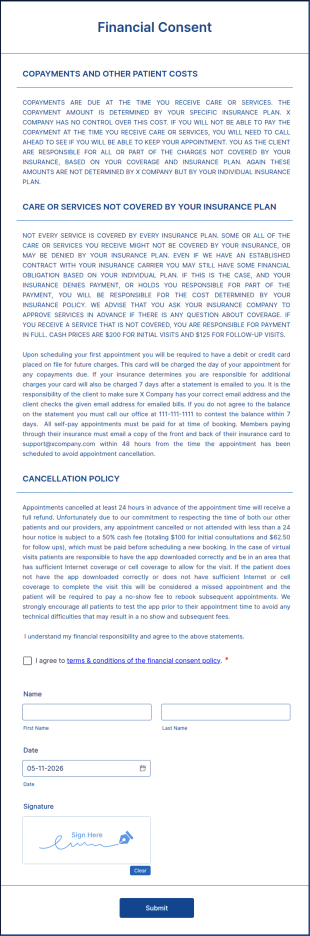 Financial Consent Form Template