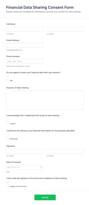 Financial Data Sharing Consent Form Template