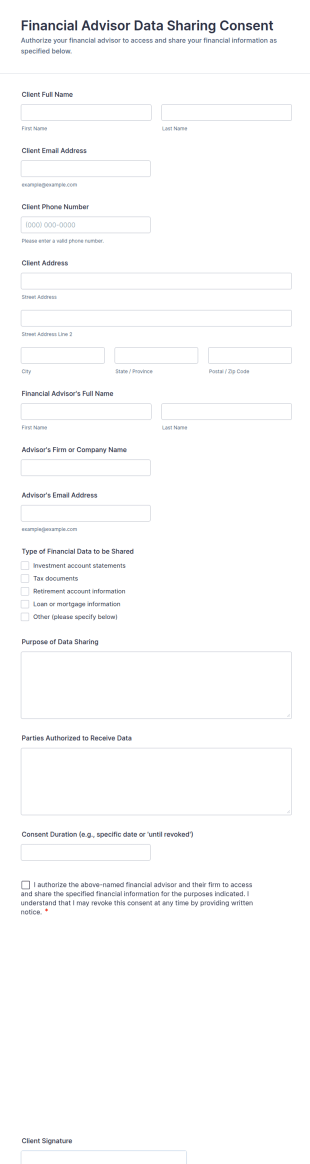 Financial Data Sharing Consent Form Template