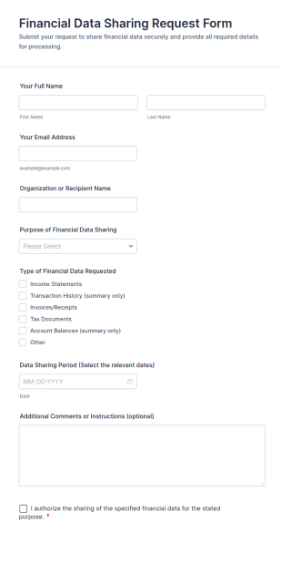 Financial Data Sharing Request Form Template