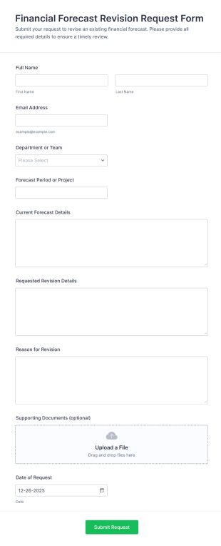 Financial Forecast Revision Request Form Template
