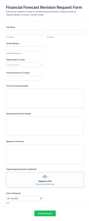 Financial Forecast Revision Request Form Template