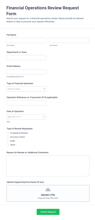 Financial Operations Review Request Form Template