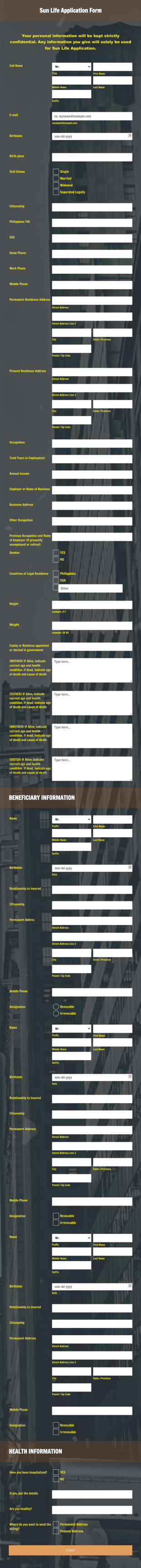 SDC Application Form Template