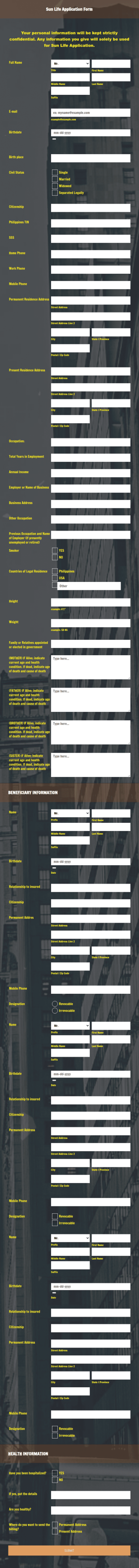 SDC Application Form Template