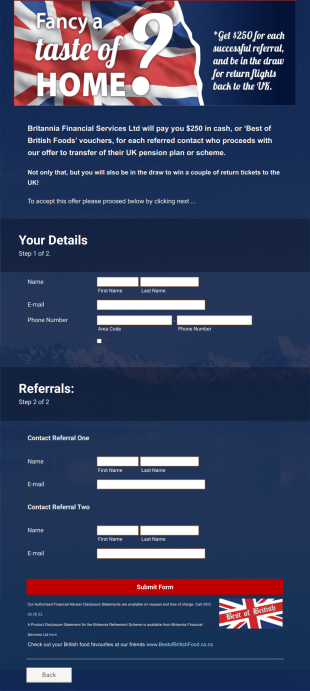 Financial Services Referral Campaign Form Template