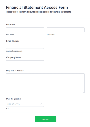 Financial Statement Access Form Template