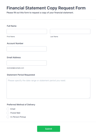 Financial Statement Copy Request Form Template