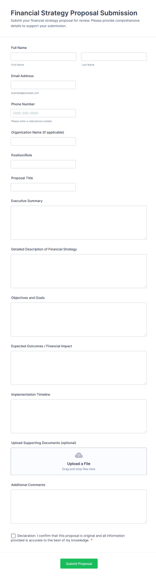 Financial Strategy Proposal Submission Form Template