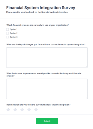 Financial System Integration Survey Form Template