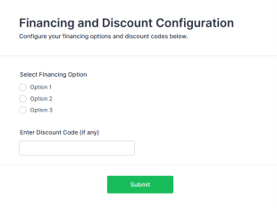 Financing And Discount Configuration Form Template