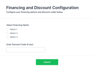 Financing And Discount Configuration Form Template