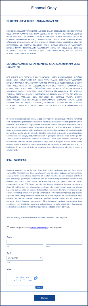 Finansal Onay Form Template