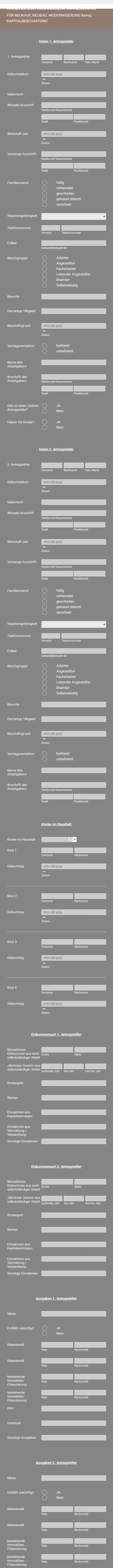 Finanzierungsanfrage