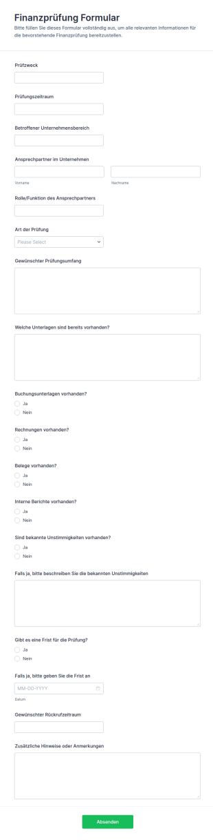 Finanzprüfung Umfrage