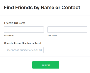 Find Friends Form Template